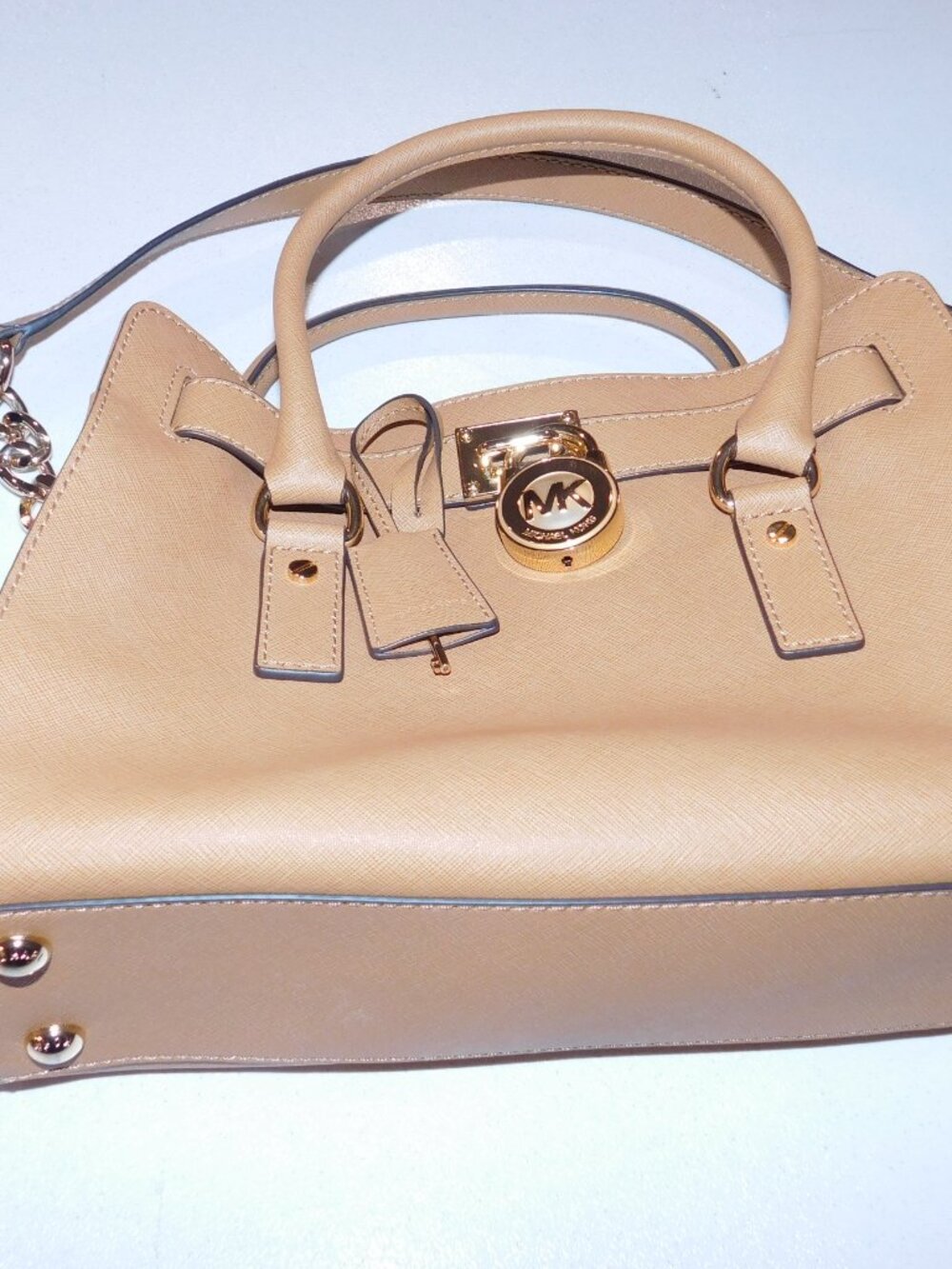 Michael Kors Tan Saffiano Leather Satchel Shoulder Bag
